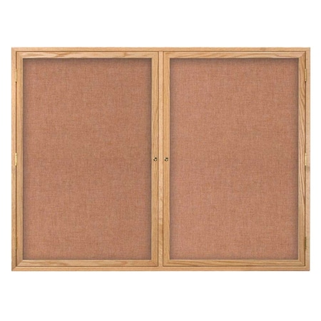 United Visual Products Double Door Indoor Enclosed Easy Tack Bo UV303EZ-BLACK-GOLD